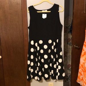 Polka dot knit skater dress
